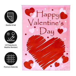 Valentine’s Garden Flag 12 x 18 Inch Double Sided Valentine Yard Flags Decorative Valentine’s Day Outdoor Decoration