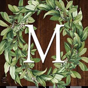 Briarwood Lane Wreath Monogram M Garden Flag Everyday 12.5" x 18"