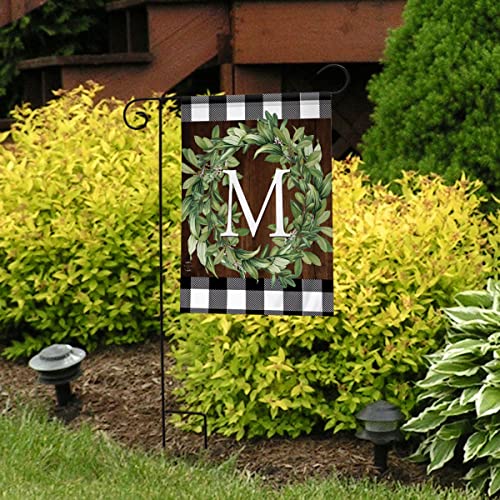 Briarwood Lane Wreath Monogram M Garden Flag Everyday 12.5" x 18"