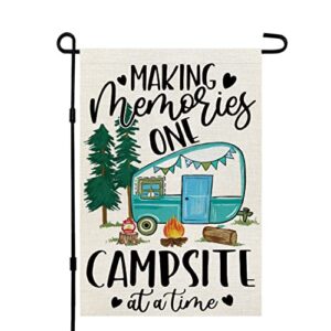 camping making memories garden flag 12×18 inch double sided rv campsite campfire outside party decoration yard décor