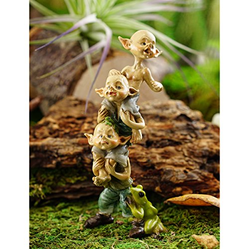 Top Collection Miniature Garden Pixies Stack, Tan, Green