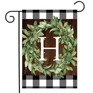 briarwood lane wreath monogram h garden flag everyday 12.5″ x 18″