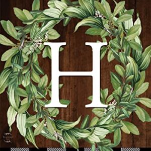 Briarwood Lane Wreath Monogram H Garden Flag Everyday 12.5" x 18"