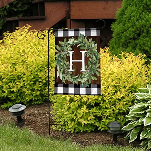 Briarwood Lane Wreath Monogram H Garden Flag Everyday 12.5" x 18"