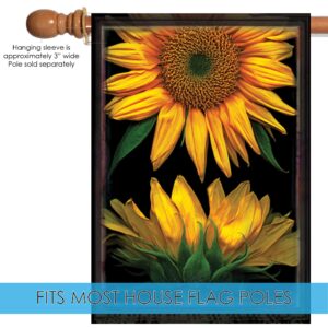 toland home garden 101193 sunflowers on black fall garden flag 28×40 inch double sided for outdoor summer house yard decoration