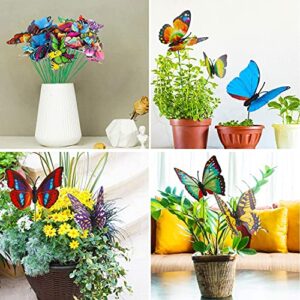 150 Pcs Butterfly Decoration Stakes Waterproof 3D Garden Butterfly Ornaments for Indoor/Outdoor Christmas Yard Decor