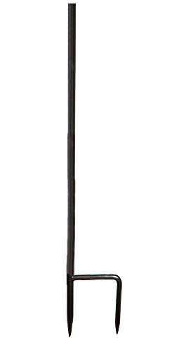 Evergreen Flag Classic Black Iron Garden Flag Stand with Rubber Stopper - 17.5" x 44"H