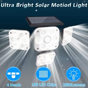 ‎Flora Element Solar Lights Outdoor with Motion Sensor, 180 LED 3000LM Security Lights with Remote Control 4 Adjustable Heads IP65 Waterproof Flood Lights for Garage Garden Yard Pathway 2 Pack