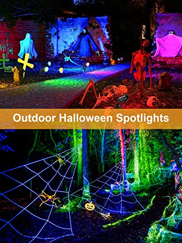 ZUCKEO 10W Christmas Spot Lights Outdoor Spotlight RGB Color Changing Landscape Lights,120V Waterproof LED Spotlights with Remote & Plug for Yard Garden Path Tree House Halloween Decorations (2Pack)