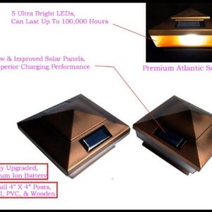 6-pack Garden Solar Copper Post Deck Cap Square Fence Lights 4" X 4" with AMBER LED lights