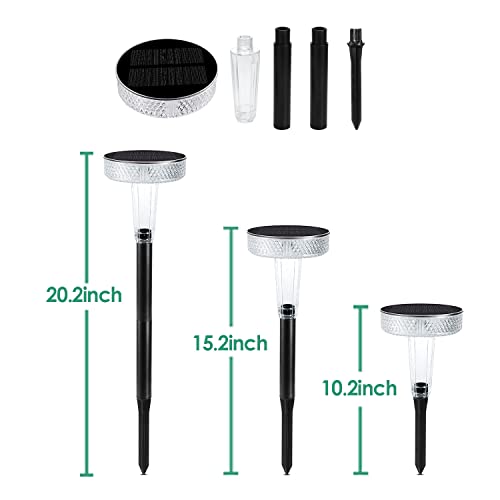 GreenClick Extendable 6 Pack LED Path Lights & Solar Pathway Lights, 2 Pack Solar Lights Outdoor Waterproof IP65