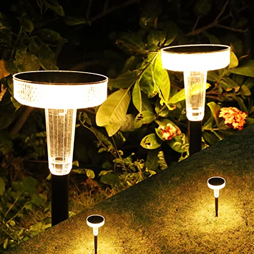 GreenClick Extendable 6 Pack LED Path Lights & Solar Pathway Lights, 2 Pack Solar Lights Outdoor Waterproof IP65