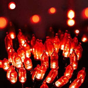 vicila 200 led red christmas string lights, mini string lights outdoor 8 modes connectable fairy lights for garden, patio, trunk, holiday, xmas tree, halloween decorative