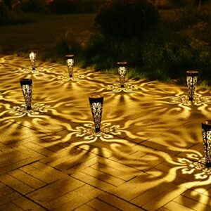 solar pathway lights,8 pack solar lights outdoor waterproof,dusk to dawn up to 12 hrs solar powered outdoor pathway garden lights auto on/off, led landscape lighting decorative for walkway patio yard