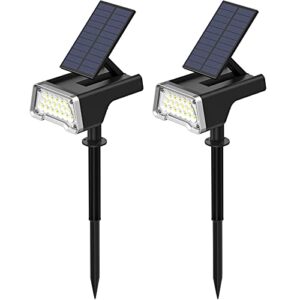 URLIGHTS Solar Lights Outdoor, 36 LEDs Solar Landscape Spotlights, Waterproof 2 in 1 Wall Lights with USB Charge, Adjustable Solar Panel for Yard Garden Driveway Porch Walkway Patio