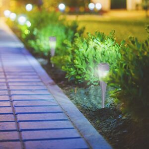 Solar Powered Lights (Set of 24)- LED Outdoor Stake Spotlight Fixture for Gardens, Pathways, and Patios by Pure Garden-Silver