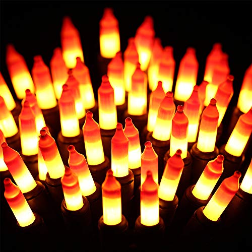 ⭐️Halloween String Lights - 24ft 100 Incandescent Orange&Yellow Mini Bulbs Lights, Halloween Lighting Decor for Outdoor&Indoor Use, Fairy Garden, Yard, Home, Party, Holiday, Halloween Decorations