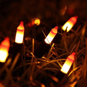 ⭐️Halloween String Lights - 24ft 100 Incandescent Orange&Yellow Mini Bulbs Lights, Halloween Lighting Decor for Outdoor&Indoor Use, Fairy Garden, Yard, Home, Party, Holiday, Halloween Decorations