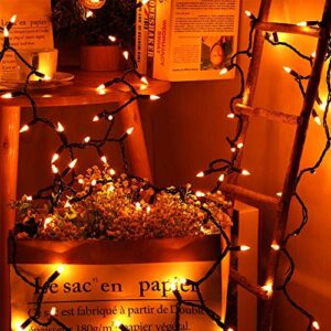 ⭐️Halloween String Lights - 24ft 100 Incandescent Orange&Yellow Mini Bulbs Lights, Halloween Lighting Decor for Outdoor&Indoor Use, Fairy Garden, Yard, Home, Party, Holiday, Halloween Decorations