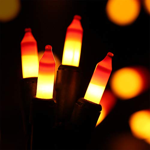 ⭐️Halloween String Lights - 24ft 100 Incandescent Orange&Yellow Mini Bulbs Lights, Halloween Lighting Decor for Outdoor&Indoor Use, Fairy Garden, Yard, Home, Party, Holiday, Halloween Decorations