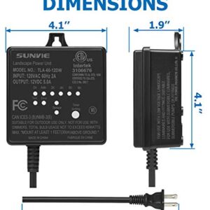 SUNVIE Low Voltage Transformer 60W Landscape Lighting Transformer with Timer and Photocell Sensor 120V AC to 12V DC Waterproof for Outdoor LED Spotlights Garden Pathway Landscape Lights, ETL Listed