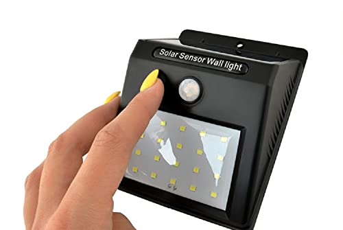 Solar Outdoor Lights -120° Angle Illumination LED Solar Lights Outdoor Waterproof (Ip65) - Easy to Install Wireless Security Outdoor Solar Lights for Yard, Front Door, Garage Garden, Fence, Porch