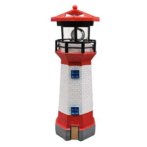 Forart Waterproof Solar Lighthouse with Rotating Lamp Decor LED Garden Lighthouse Landscape Lighting Figurine Lights Path Lights for Outdoor Garden Yard