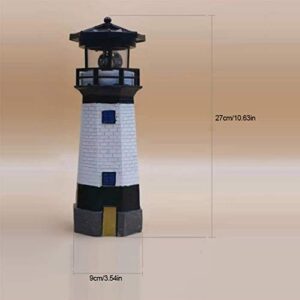 Forart Waterproof Solar Lighthouse with Rotating Lamp Decor LED Garden Lighthouse Landscape Lighting Figurine Lights Path Lights for Outdoor Garden Yard