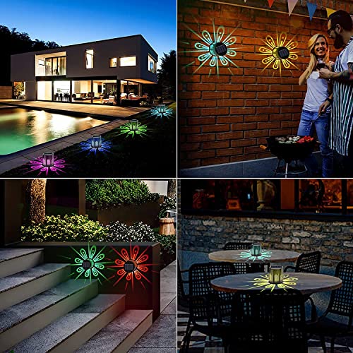 Miyole Solar Fence Lights Outdoor Waterproof, 4 Pack RGB Wall Light Color Changing Lights, Outdoor Solar Lights Deck Light with Auto On/Off, Perfect for Fence, Backyard, Garden, Front Door, Patio.