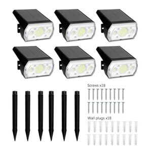 BriSunshine Solar Spot Lights Outdoor,IP65 Landscape Spotlights Waterproof Solar Powered for Yard Garden,2 in 1,Auto ON/Off (6 Pack/64 LED/3 Modes)