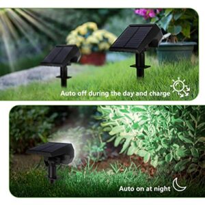 BriSunshine Solar Spot Lights Outdoor,IP65 Landscape Spotlights Waterproof Solar Powered for Yard Garden,2 in 1,Auto ON/Off (6 Pack/64 LED/3 Modes)