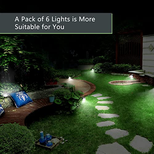 BriSunshine Solar Spot Lights Outdoor,IP65 Landscape Spotlights Waterproof Solar Powered for Yard Garden,2 in 1,Auto ON/Off (6 Pack/64 LED/3 Modes)