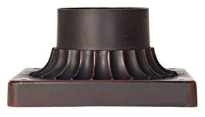 john timberland outdoor pier mount post adapter antique bronze aluminum fluted column style base 5 3/4″ for exterior house porch patio outside deck garage yard garden driveway home lawn walkway