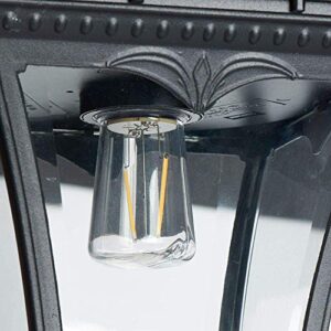 Sterno Home GL23716BK Outdoor Solar LED Street Light, for Patio, Post Light, Garden, 80” High, 1-Pack, Black