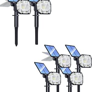 Biling 30 LED Solar Landscape Lights Spotlight, 2-in-1 Bright Solar Lights Outdoor Landscaping Spotlights, Adjustable Garden Spot Lights Solar Powered IP67 Waterproof Wall Lights White