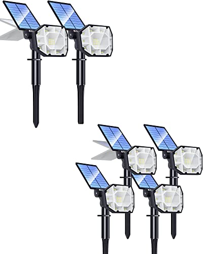 Biling 30 LED Solar Landscape Lights Spotlight, 2-in-1 Bright Solar Lights Outdoor Landscaping Spotlights, Adjustable Garden Spot Lights Solar Powered IP67 Waterproof Wall Lights White