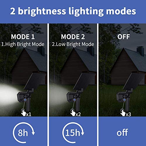 Biling 30 LED Solar Landscape Lights Spotlight, 2-in-1 Bright Solar Lights Outdoor Landscaping Spotlights, Adjustable Garden Spot Lights Solar Powered IP67 Waterproof Wall Lights White