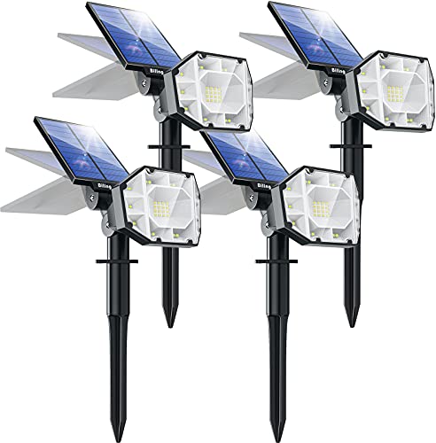 Biling 30 LED Solar Landscape Lights Spotlight, 2-in-1 Bright Solar Lights Outdoor Landscaping Spotlights, Adjustable Garden Spot Lights Solar Powered IP67 Waterproof Wall Lights White