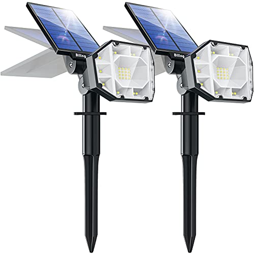 Biling 30 LED Solar Landscape Lights Spotlight, 2-in-1 Bright Solar Lights Outdoor Landscaping Spotlights, Adjustable Garden Spot Lights Solar Powered IP67 Waterproof Wall Lights White