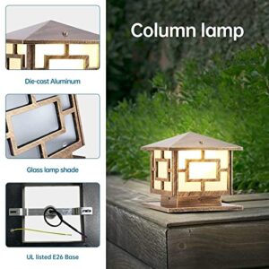 Boilyn Outdoor Column Lights, IP65 Waterproof Patio Post Lamp External Anti-Rust Aluminum Pillar Lights Outdoor Post Lights E26 Exterior Post Lights Fixtures for Garden Patio Lawn¡­