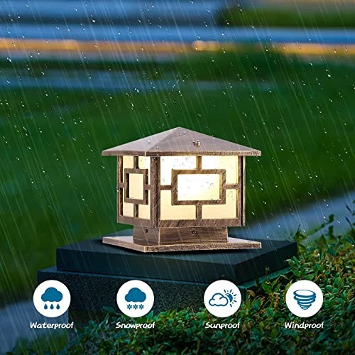 Boilyn Outdoor Column Lights, IP65 Waterproof Patio Post Lamp External Anti-Rust Aluminum Pillar Lights Outdoor Post Lights E26 Exterior Post Lights Fixtures for Garden Patio Lawn¡­