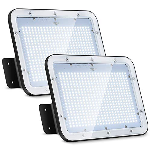 DuuToo [2Pack] 60W LED Flood Light, 7600lm Super Bright Security Lights, IP66 Waterproof Outdoor Flood Light, 6000K Daylight White Floodlight for Yard, Garden, Playground, Basketball Court