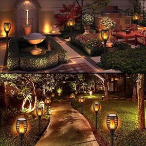 LUYE Low Voltage Torch Landscape Lights Wired Flickering Flames Torches Pathway Lights 12V Outdoor Torch Lighting with Connector Waterproof Landscape Lighting for Yard Patio Decoration (8Pack)