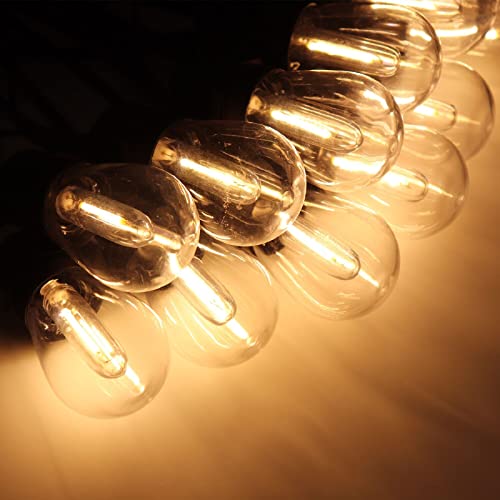 Haohiyo S14 LED Outdoor String Lights 48Ft Shatterproof Patio Lights IP65 Waterproof Edison Vintage Backyard Lights for Outdoor Lighting, Café Porch, Bistro Garden, Party, Camping etc