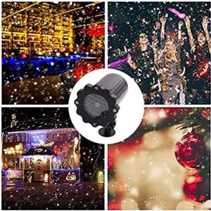 Snowfall LED Light Projector, Christmas Rotating LED White Snowflake Lamp with Remote Control for Christmas, Holiday,Halloween,Party,Garden,Wedding,Indoor Outdoor Decorations on Halloween Waterproof