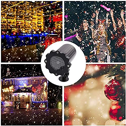 Snowfall LED Light Projector, Christmas Rotating LED White Snowflake Lamp with Remote Control for Christmas, Holiday,Halloween,Party,Garden,Wedding,Indoor Outdoor Decorations on Halloween Waterproof