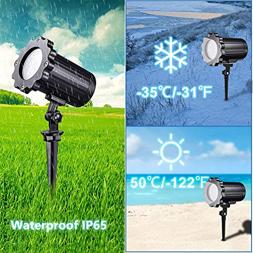 Snowfall LED Light Projector, Christmas Rotating LED White Snowflake Lamp with Remote Control for Christmas, Holiday,Halloween,Party,Garden,Wedding,Indoor Outdoor Decorations on Halloween Waterproof