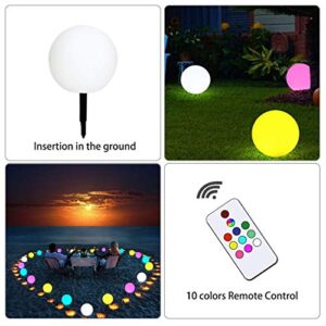 Solar Ball Light-12inch LED Outdoor Table Lamp, 10 RGB Colors and Dimmable Globe Light with Remote,Decor for Nursery Patio Garden Yard Beach Pathway