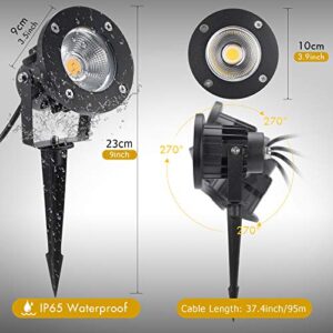 LCARED Led Landscape Light High Power 18W ,120V AC ,Warm White Waterproof Landscape Spotlights for Yard,Patio,Lawn, Wall, Flood,Driveway (2 Packs)