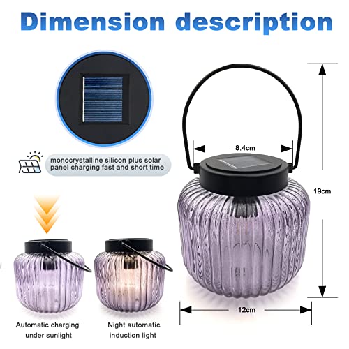 JAOSELAP Solar Outdoor Lights 2 Pack Solar Lanterns Outdoor Waterproof Solar Lights Hanging LED Bulb Outdoor Lantern Decorative for Patio Balcony Camping Garden Decor Gift